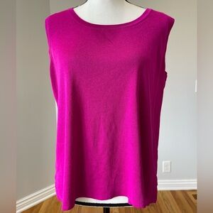 Ming Wang sized 0X fuchsia pink tank mature career work modest layer office